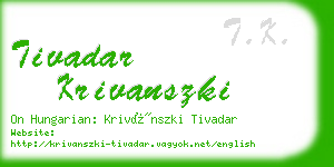 tivadar krivanszki business card